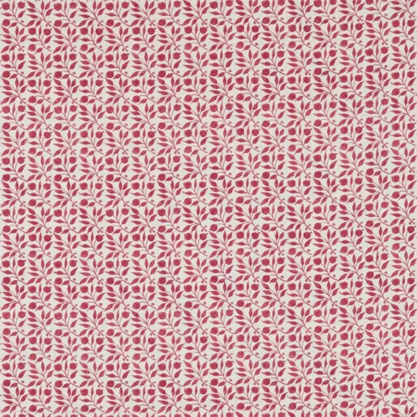 Rosehip Fabric - Rose by red contemporary linen fabric from William Morris & Co