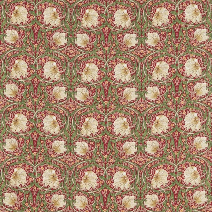 Pimpernel Fabric - Red / Thyme swatch