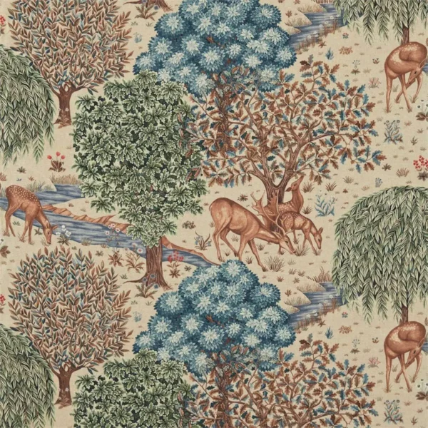 neutral botanical linen fabric from William Morris & Co