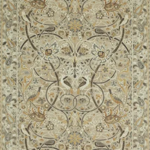 black-grey botanical linen fabric from William Morris & Co