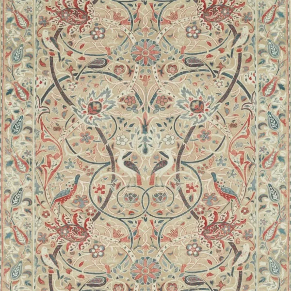 Bullerswood Fabric - Spice / Manilla by multicolour botanical linen fabric from William Morris & Co