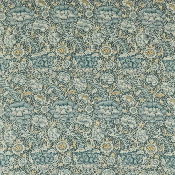 blue botanical linen fabric from William Morris & Co