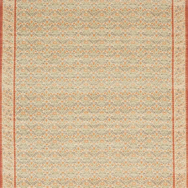 Morris Bellflowers Fabric - Saffron / Olive by green botanical linen fabric from William Morris & Co