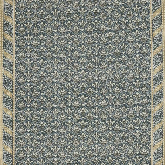 Morris Bellflowers Fabric - Indigo / Sage swatch