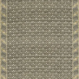 black-grey botanical linen fabric from William Morris & Co