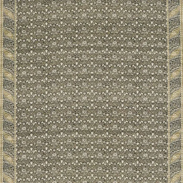 black-grey botanical linen fabric from William Morris & Co