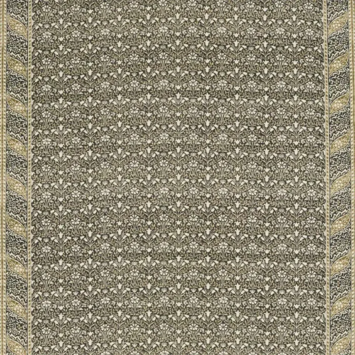 Morris Bellflowers Fabric - Charcoal / Olive swatch