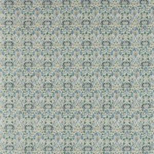 blue botanical linen fabric from William Morris & Co