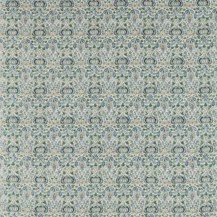 Little Chintz Fabric - Slate Blue / Fennel swatch