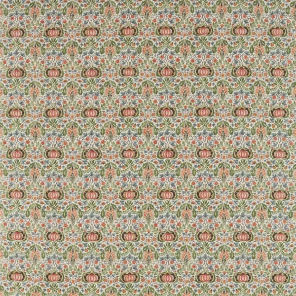 Little Chintz Fabric - Olive / Ochre by green botanical linen fabric from William Morris & Co