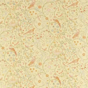 yellow botanical cotton fabric from William Morris & Co