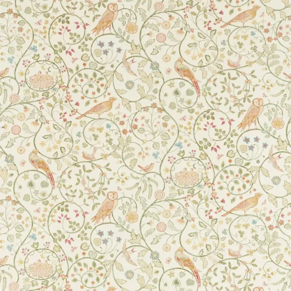 green botanical cotton fabric from William Morris & Co