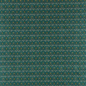 green botanical cotton fabric from William Morris & Co