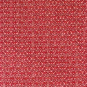 red botanical cotton fabric from William Morris & Co