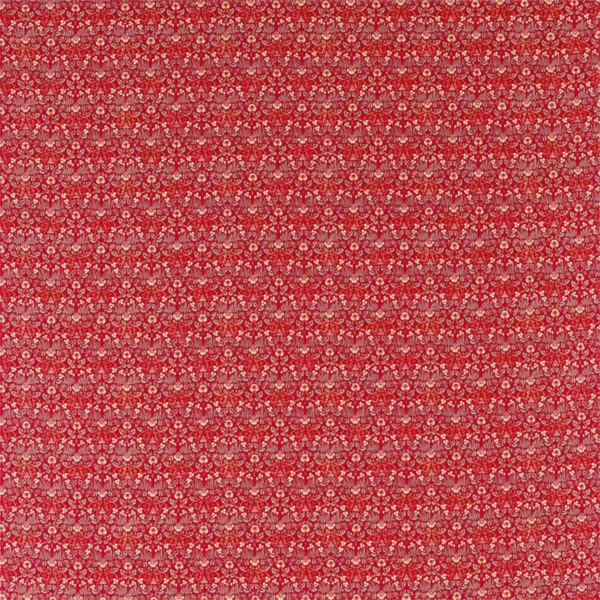 Eye Bright Fabric - Red by red botanical cotton fabric from William Morris & Co