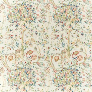 multicolour botanical linen fabric from William Morris & Co