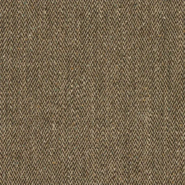 Brunswick Fabric - Evergreen by brown plain linen fabric from William Morris & Co