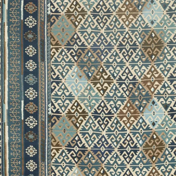 Burdock and Star Fabric - Indigo by blue misc cotton fabric from William Morris & Co
