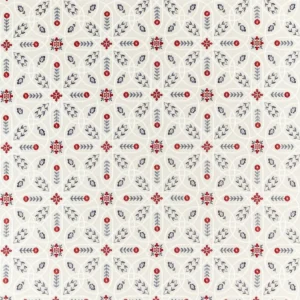 blue botanical embroideried fabric from William Morris & Co