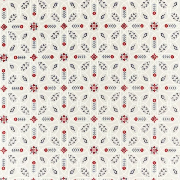 Brophy Embroidery Fabric - Indigo by blue botanical embroideried fabric from William Morris & Co