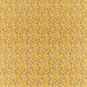 yellow botanical embroideried fabric from William Morris & Co