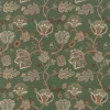 green botanical embroideried fabric from William Morris & Co