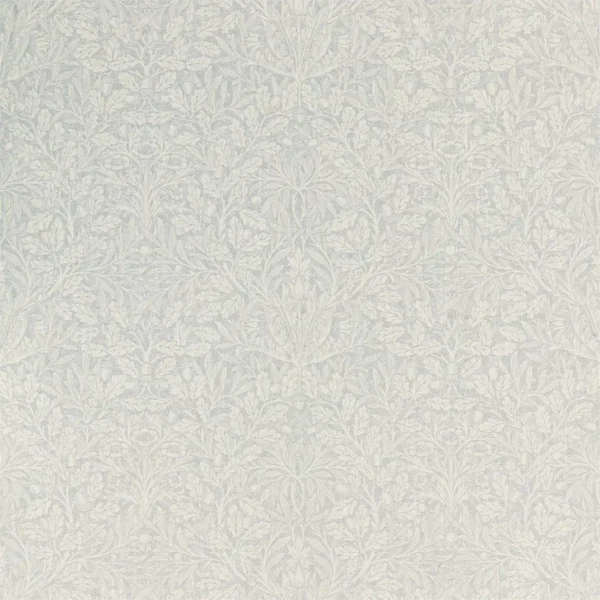 Morris Acorn Fabric - Mineral by black-grey botanical woven fabric from William Morris & Co