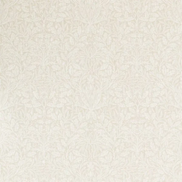 Morris Acorn Fabric - Chalk by white botanical woven fabric from William Morris & Co
