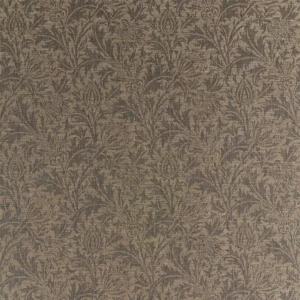 black-grey botanical woven fabric from William Morris & Co