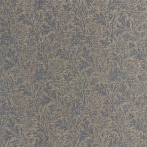 black-grey botanical woven fabric from William Morris & Co