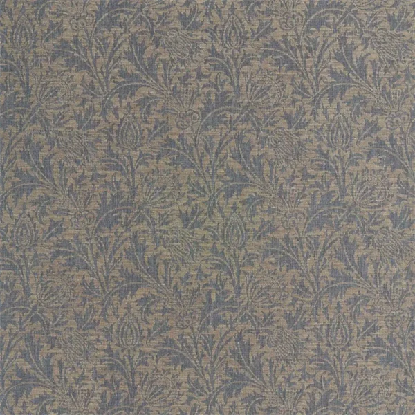 black-grey botanical woven fabric from William Morris & Co