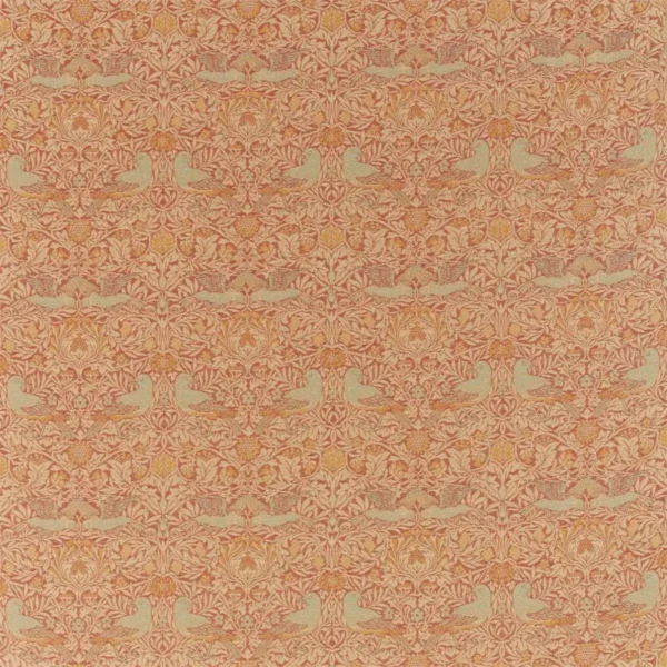 Bird Weave Fabric - Brick by red animal woven fabric from William Morris & Co