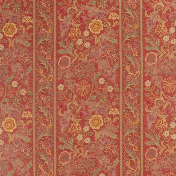Wilhelmina Weave Fabric - Rust by multicolour botanical woven fabric from William Morris & Co