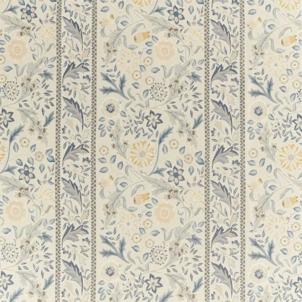 Wilhelmina Weave Fabric - Indigo by blue botanical woven fabric from William Morris & Co