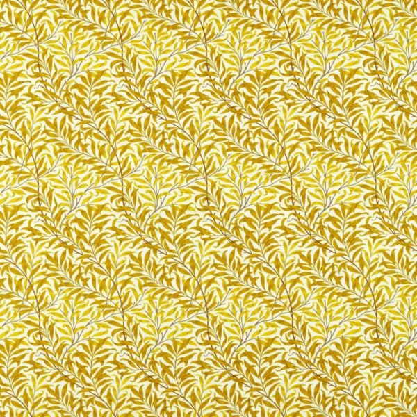 Willow Bough Fabric - Summer Yellow by yellow botanical printed fabric from William Morris & Co