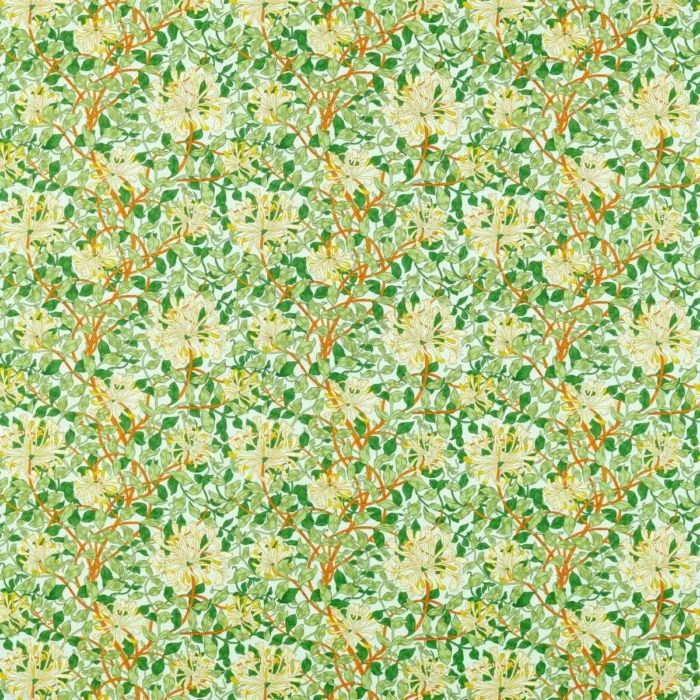 Honeysuckle Fabric - Sky / Burnt Orange swatch