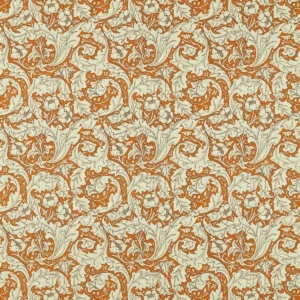 orange botanical printed fabric from William Morris & Co