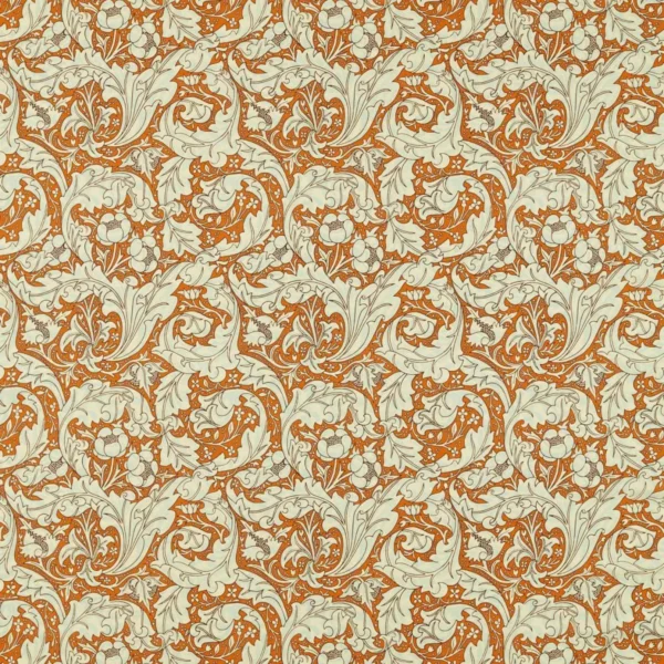 orange botanical printed fabric from William Morris & Co