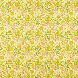 yellow botanical printed fabric from William Morris & Co