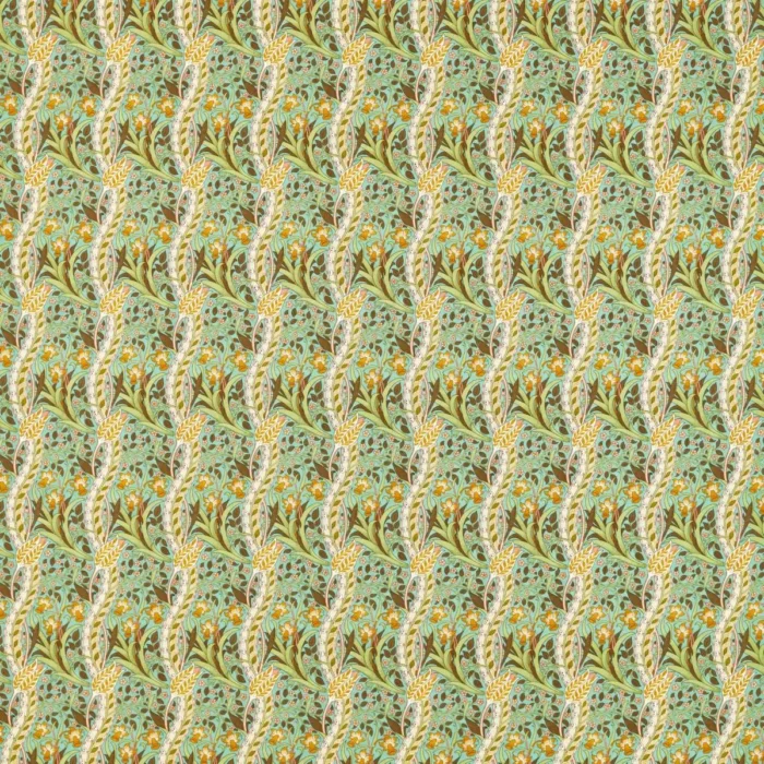 Daffodil Fabric - Cove Blue / Chocolate swatch