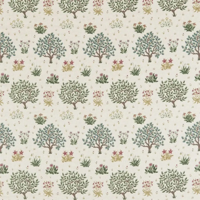 Orchard Fabric - Bayleaf / Rose swatch