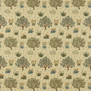 blue botanical linen fabric from William Morris & Co