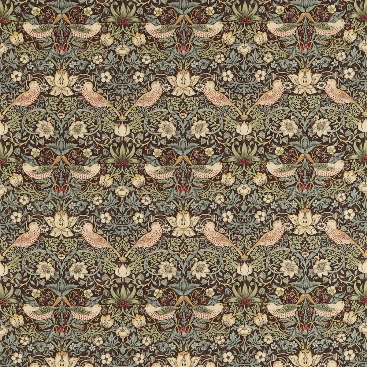 blue animal cotton fabric from William Morris & Co
