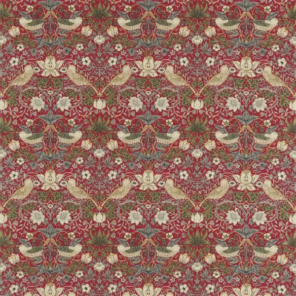 red animal cotton fabric from William Morris & Co