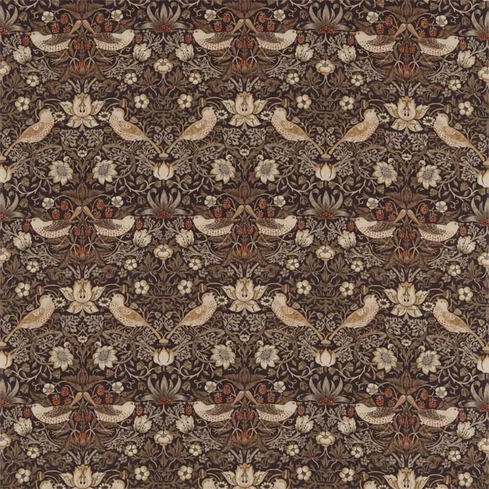 Strawberry Thief Fabric - Grape / Gold swatch