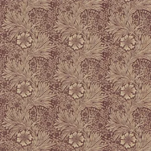 red botanical linen fabric from William Morris & Co