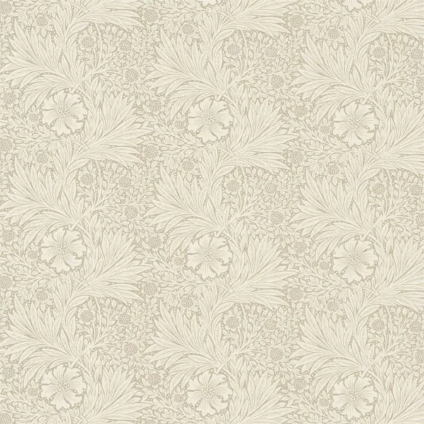 Marigold Fabric - Linen / Ivory by neutral botanical linen fabric from William Morris & Co
