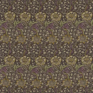purple botanical linen fabric from William Morris & Co