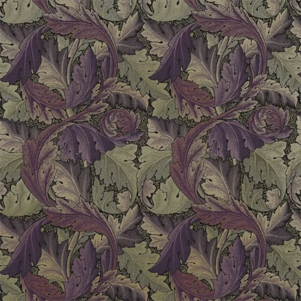 Acanthus Tapestry Fabric - Grape / Heather by purple botanical cotton fabric from William Morris & Co