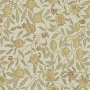 neutral botanical cotton fabric from William Morris & Co